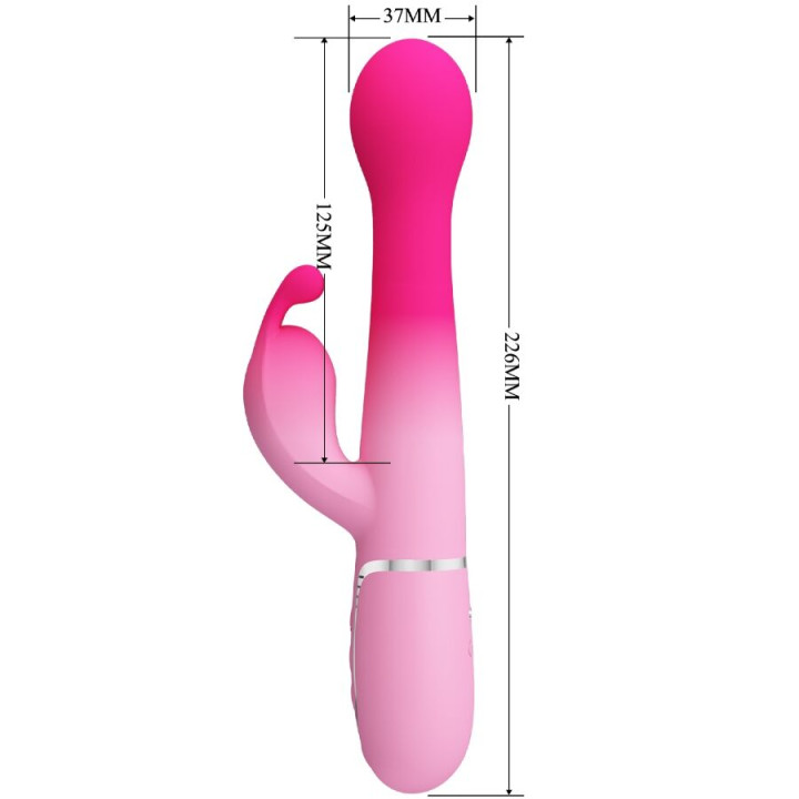 PRETTY LOVE DEJON VIBRADOR RABBIT 3 EN 1 MULTIFUNCION ROSA