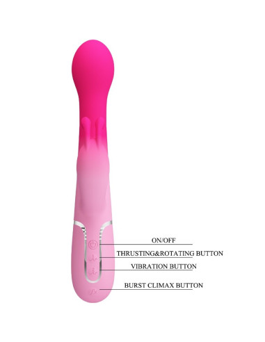 PRETTY LOVE DEJON VIBRADOR RABBIT 3 EN 1 MULTIFUNCION ROSA