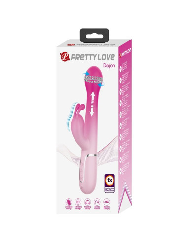 PRETTY LOVE DEJON VIBRADOR RABBIT 3 EN 1 MULTIFUNCION ROSA