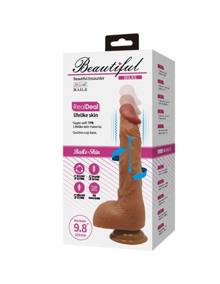 BAILE BEAUTIFUL WILKS VIBRADOR REALISTICO DE 5 CONFIGURACIONES 25 CM MULATO BAILE BEAUTIFUL WILKS VIBRADOR REALISTICO DE 5 CONFIGURACIONES 25 CM MULATO
