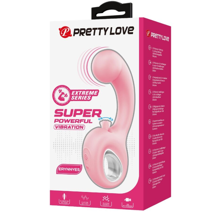 PRETTY LOVE ERYNNYES VIBRADOR PUNTO G ESTIMULADOR CLITORIS 10 VIBRACIONES ROSA