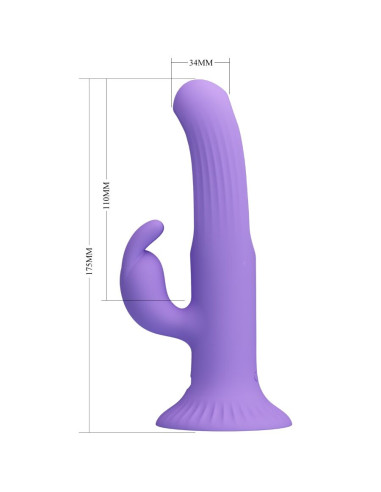 PRETTY LOVE KILLMOULIS VIBRADOR RABBIT 12 MODOS DE VIBRACION MORADO