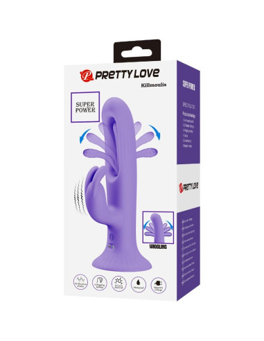 PRETTY LOVE KILLMOULIS VIBRADOR RABBIT 12 MODOS DE VIBRACION MORADO