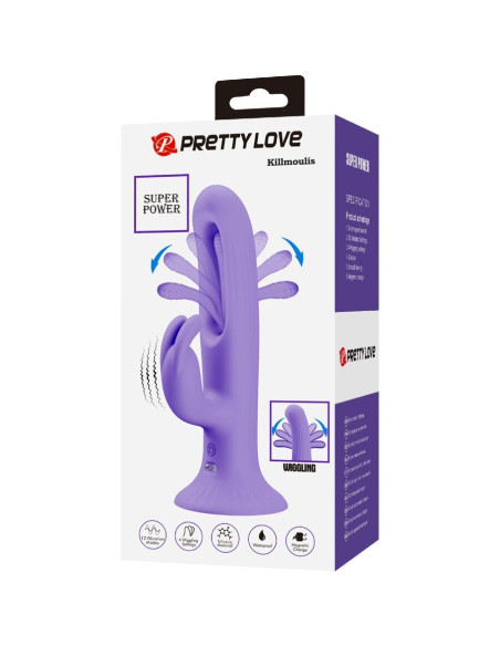 PRETTY LOVE KILLMOULIS VIBRADOR RABBIT 12 MODOS DE VIBRACION MORADO