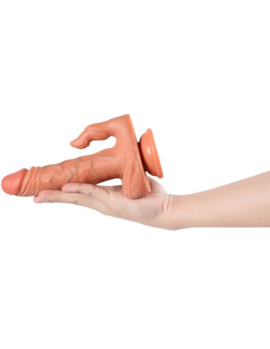 SHEQU JULIAN DILDO Y ESTIMULADOR DE CLITORIS CON VIBRACION Y CONTROL REMOTO 16 CM