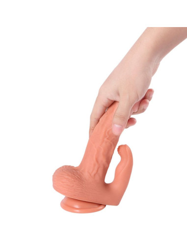 SHEQU HAYDEN DILDO Y ESTIMULADOR DE CLITORIS CON VIBRACION Y CONTROL REMOTO 16 CM