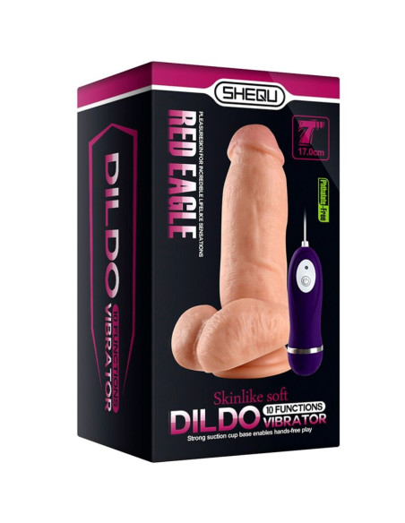 SHEQU RED EAGLE DILDO VIBRADOR CON CONTROL REMOTO 17 CM