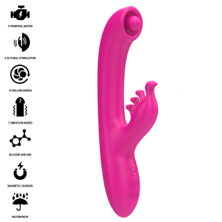 INTENSE CHRISTINA VIBRADOR MULTIFUNCION RABBIT 225 CM ROSA