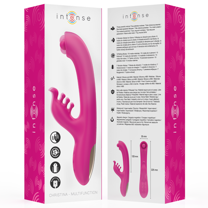 INTENSE CHRISTINA VIBRADOR MULTIFUNCION RABBIT 225 CM ROSA