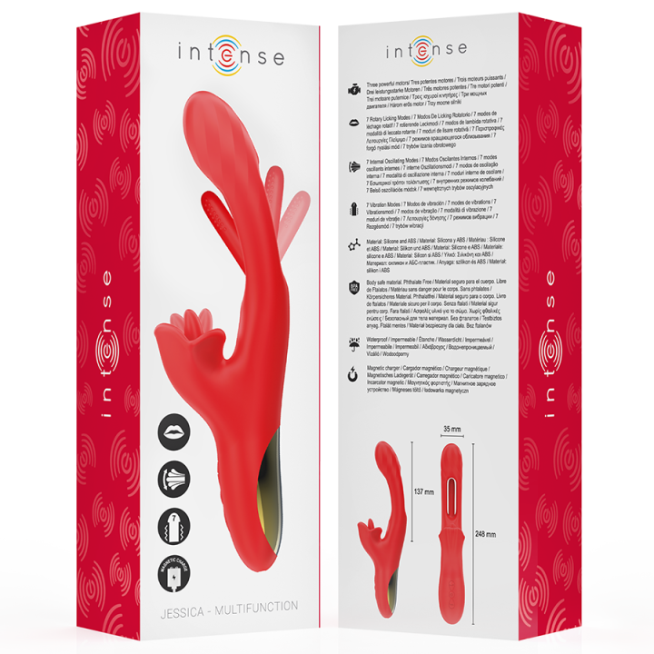 INTENSE JESSICA VIBRADOR MULTIFUNCION ESTIMULACION CLITORIS 248 CM ROJO