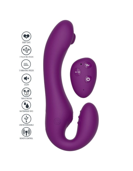 XOCOON STRAPLESS STRAP ON VIBRADOR 2 EN 1 CON CONTROL REMOTO MORADO XOCOON STRAPLESS STRAP ON VIBRADOR 2 EN 1 CON CONTROL REMOTO MORADO