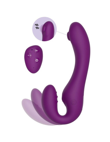XOCOON STRAPLESS STRAP ON VIBRADOR 2 EN 1 CON CONTROL REMOTO MORADO