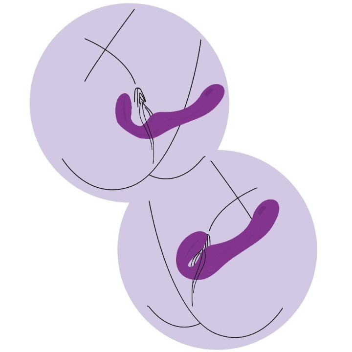 XOCOON STRAPLESS STRAP ON VIBRADOR 2 EN 1 CON CONTROL REMOTO MORADO