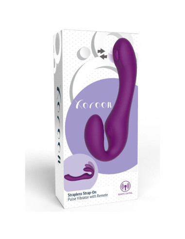 XOCOON STRAPLESS STRAP ON VIBRADOR 2 EN 1 CON CONTROL REMOTO MORADO