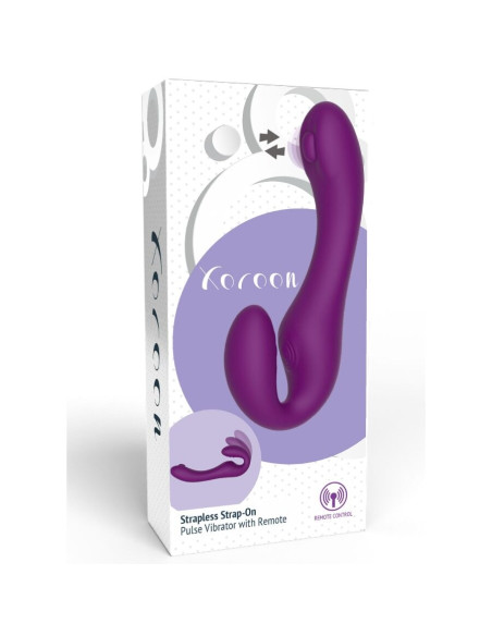 XOCOON STRAPLESS STRAP ON VIBRADOR 2 EN 1 CON CONTROL REMOTO MORADO XOCOON STRAPLESS STRAP ON VIBRADOR 2 EN 1 CON CONTROL REMOTO MORADO