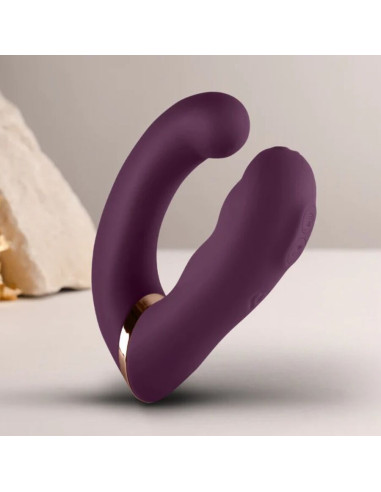 ROCKS OFF GEMINI VIBRADOR DUAL PUNTO G Y ESTIMULADOR CLITORIS MORADO