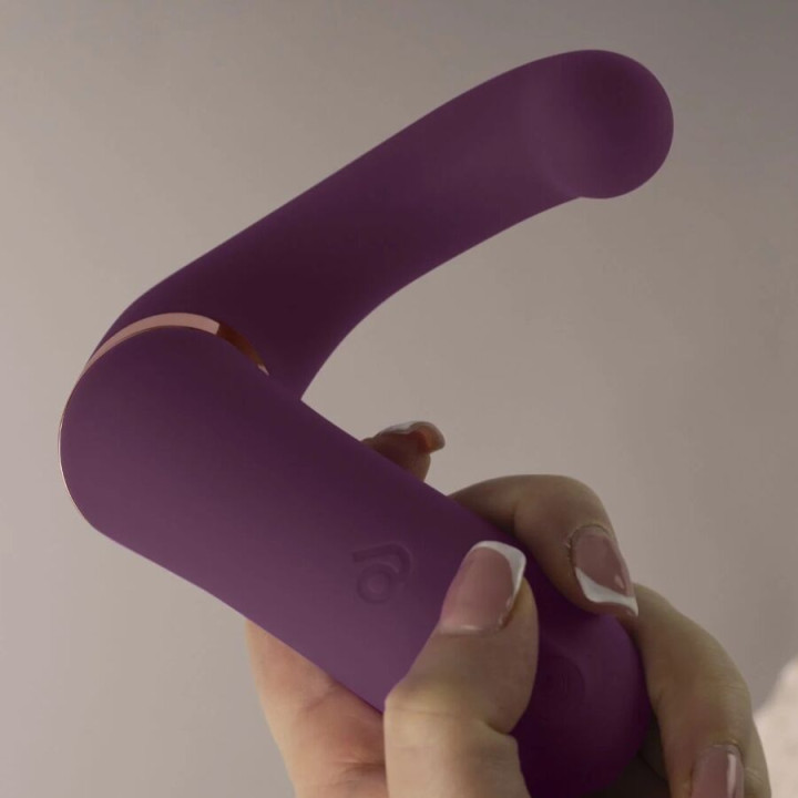 ROCKS OFF GEMINI VIBRADOR DUAL PUNTO G Y ESTIMULADOR CLITORIS MORADO