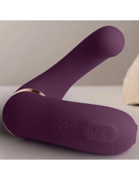 ROCKS OFF GEMINI VIBRADOR DUAL PUNTO G Y ESTIMULADOR CLITORIS MORADO