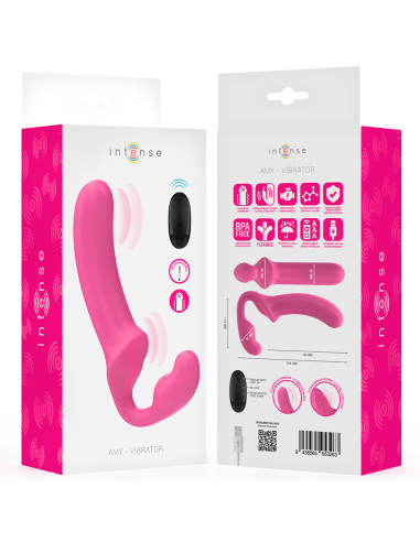 INTENSE AMY VIBRADOR DOBLE 20 CM ROSA CONTROL REMOTO