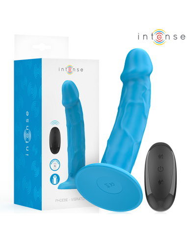INTENSE PHOEBE VIBRADOR REALISTICO 10 VIBRACIONES AZUL CONTROL REMOTO