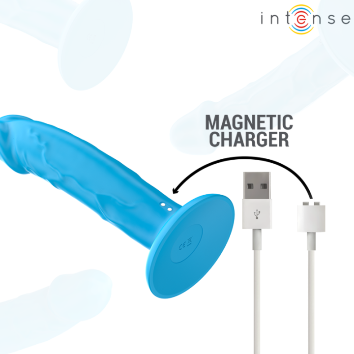 INTENSE PHOEBE VIBRADOR REALISTICO 10 VIBRACIONES AZUL CONTROL REMOTO