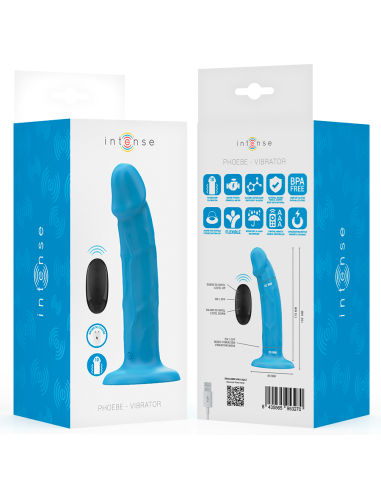 INTENSE PHOEBE VIBRADOR REALISTICO 10 VIBRACIONES AZUL CONTROL REMOTO