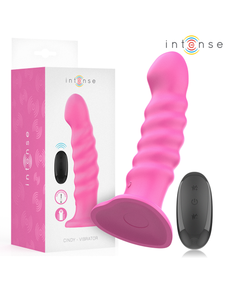 INTENSE CINDY VIBRADOR TALLA L DISENO EN ESPIRAL 10 VIBRACIONES ROSA CONTROL REMOTO
