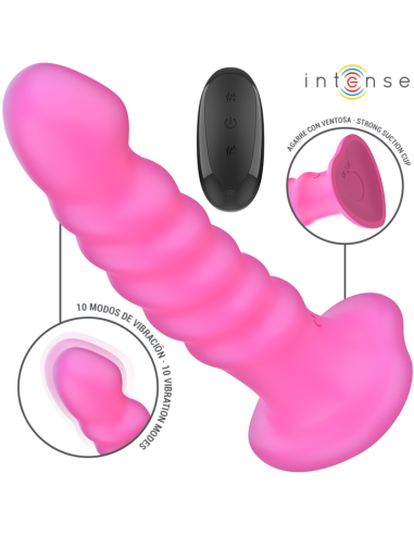 INTENSE CINDY VIBRADOR TALLA L DISENO EN ESPIRAL 10 VIBRACIONES ROSA CONTROL REMOTO