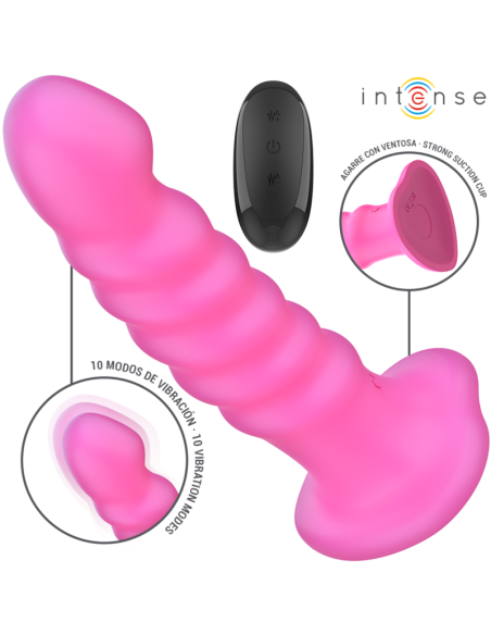 INTENSE CINDY VIBRADOR TALLA L DISENO EN ESPIRAL 10 VIBRACIONES ROSA CONTROL REMOTO