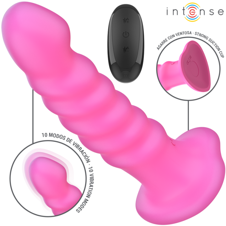 INTENSE CINDY VIBRADOR TALLA L DISENO EN ESPIRAL 10 VIBRACIONES ROSA CONTROL REMOTO