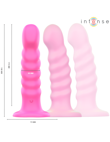 INTENSE CINDY VIBRADOR TALLA L DISENO EN ESPIRAL 10 VIBRACIONES ROSA CONTROL REMOTO