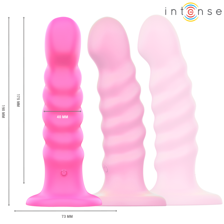 INTENSE CINDY VIBRADOR TALLA L DISENO EN ESPIRAL 10 VIBRACIONES ROSA CONTROL REMOTO