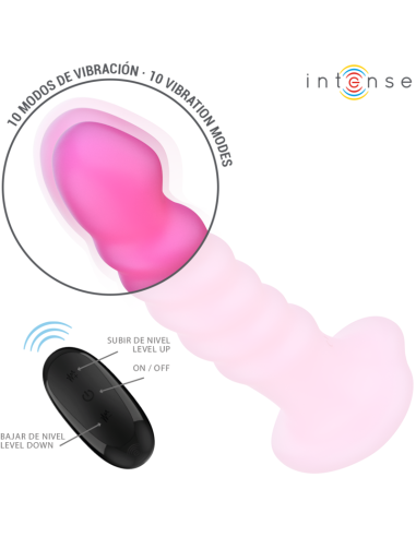 INTENSE CINDY VIBRADOR TALLA L DISENO EN ESPIRAL 10 VIBRACIONES ROSA CONTROL REMOTO