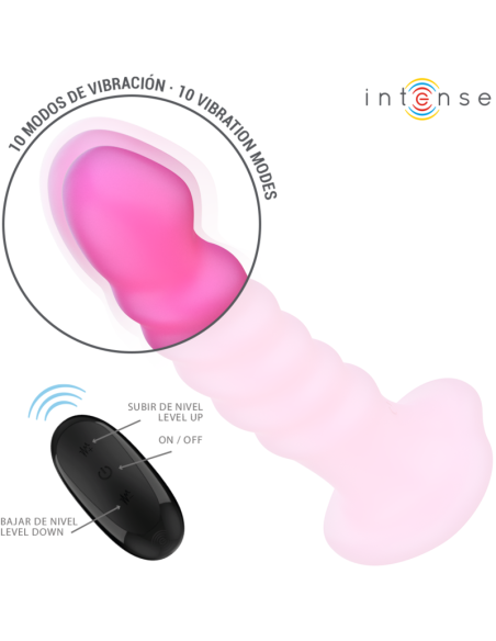 INTENSE CINDY VIBRADOR TALLA L DISENO EN ESPIRAL 10 VIBRACIONES ROSA CONTROL REMOTO