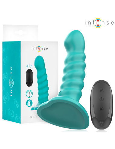 INTENSE BUFFY VIBRADOR TALLA S DISENO EN ESPIRAL 10 VIBRACIONES AZUL CONTROL REMOTO