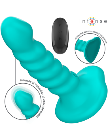 INTENSE BUFFY VIBRADOR TALLA S DISENO EN ESPIRAL 10 VIBRACIONES AZUL CONTROL REMOTO