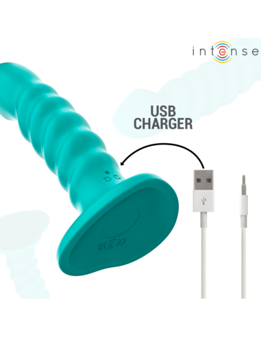 INTENSE BUFFY VIBRADOR TALLA S DISENO EN ESPIRAL 10 VIBRACIONES AZUL CONTROL REMOTO