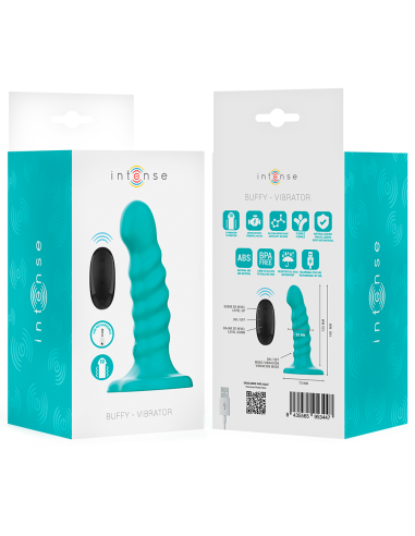 INTENSE BUFFY VIBRADOR TALLA S DISENO EN ESPIRAL 10 VIBRACIONES AZUL CONTROL REMOTO