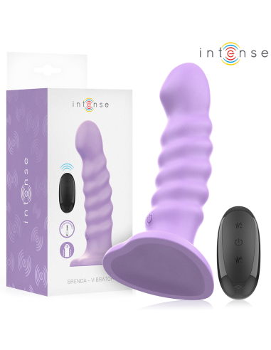 INTENSE BRENDA VIBRADOR TALLA M DISENO EN ESPIRAL 10 VIBRACIONES MORADO CONTROL REMOTO