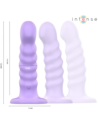 INTENSE BRENDA VIBRADOR TALLA M DISENO EN ESPIRAL 10 VIBRACIONES MORADO CONTROL REMOTO