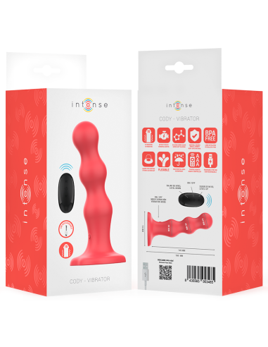 INTENSE CODY VIBRADOR CON VENTOSA ROJO CONTROL REMOTO