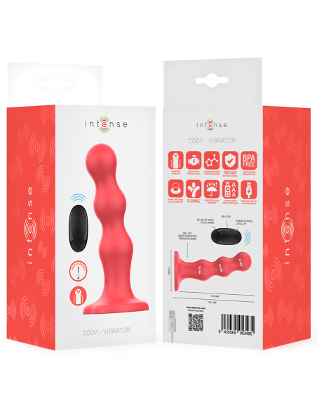 INTENSE CODY VIBRADOR CON VENTOSA ROJO CONTROL REMOTO INTENSE CODY VIBRADOR CON VENTOSA ROJO CONTROL REMOTO