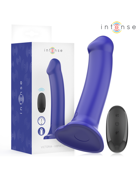 INTENSE VICTORIA VIBRADOR CON VENTOSA 10 VIBRACIONES AZUL OSCURO CONTROL REMOTO