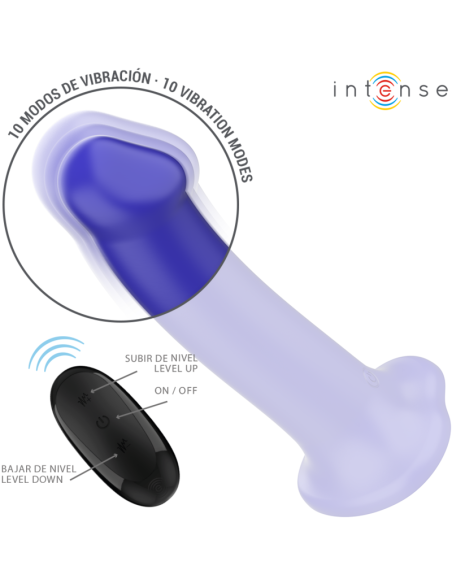 INTENSE VICTORIA VIBRADOR CON VENTOSA 10 VIBRACIONES AZUL OSCURO CONTROL REMOTO