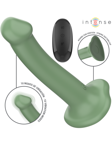 INTENSE BECCA VIBRADOR CON VENTOSA 10 VIBRACIONES VERDE CONTROL REMOTO