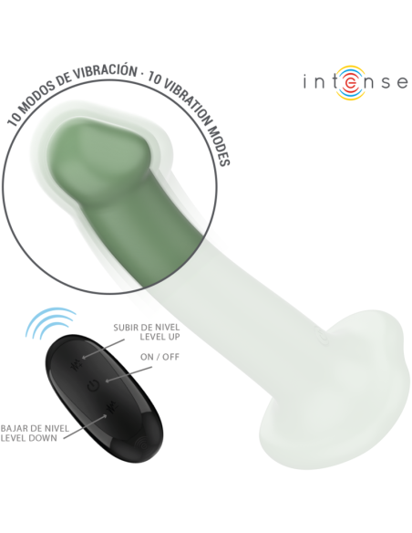 INTENSE BECCA VIBRADOR CON VENTOSA 10 VIBRACIONES VERDE CONTROL REMOTO