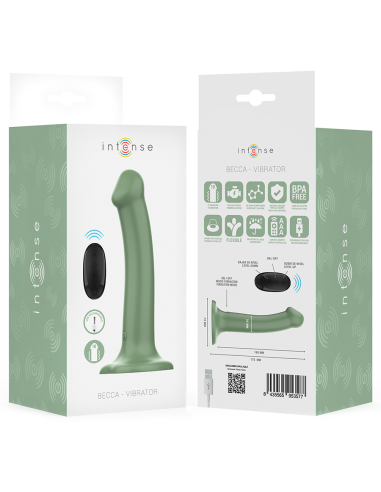 INTENSE BECCA VIBRADOR CON VENTOSA 10 VIBRACIONES VERDE CONTROL REMOTO