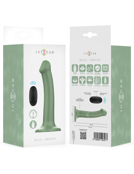 INTENSE BECCA VIBRADOR CON VENTOSA 10 VIBRACIONES VERDE CONTROL REMOTO