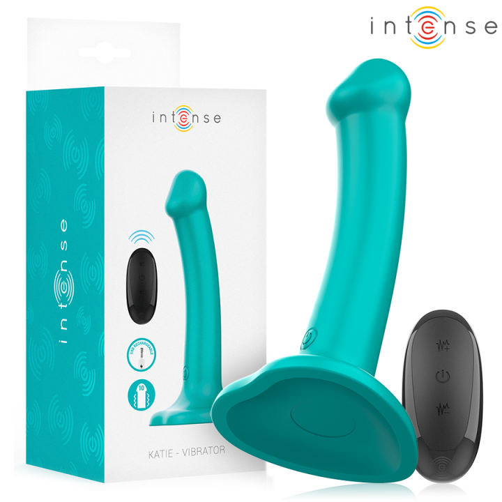 INTENSE KATIE VIBRADOR CON VENTOSA 10 VIBRACIONES AZUL OSCURO CONTROL REMOTO