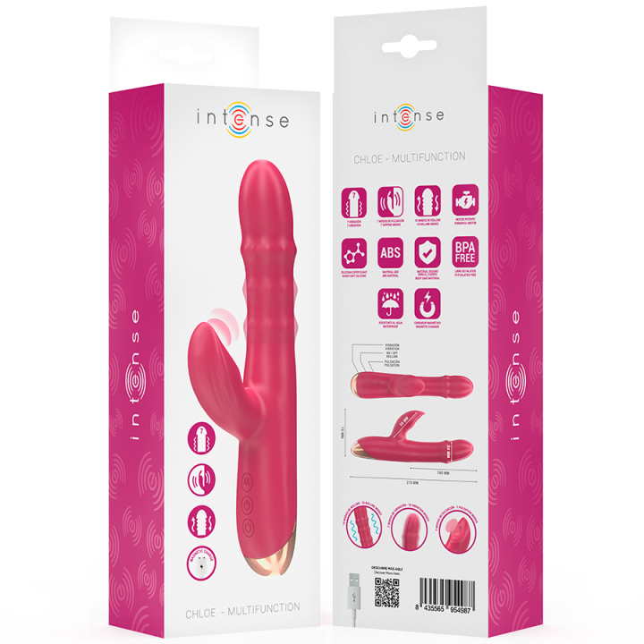 INTENSE CHLOE VIBRADOR MULTIFUNCION 3 EN 1 ROJO